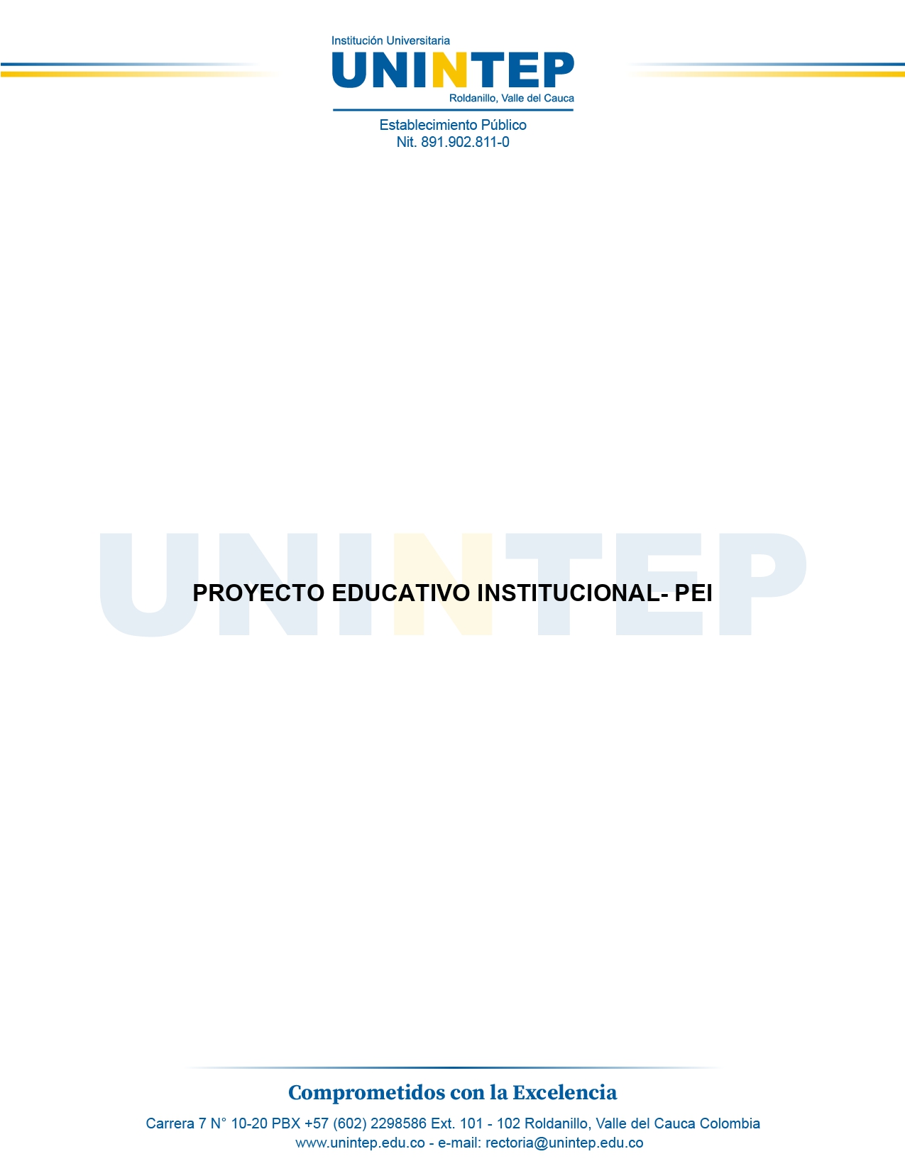 Propuesta de Proyecto Educativo Institucional PEI - UNINTEP