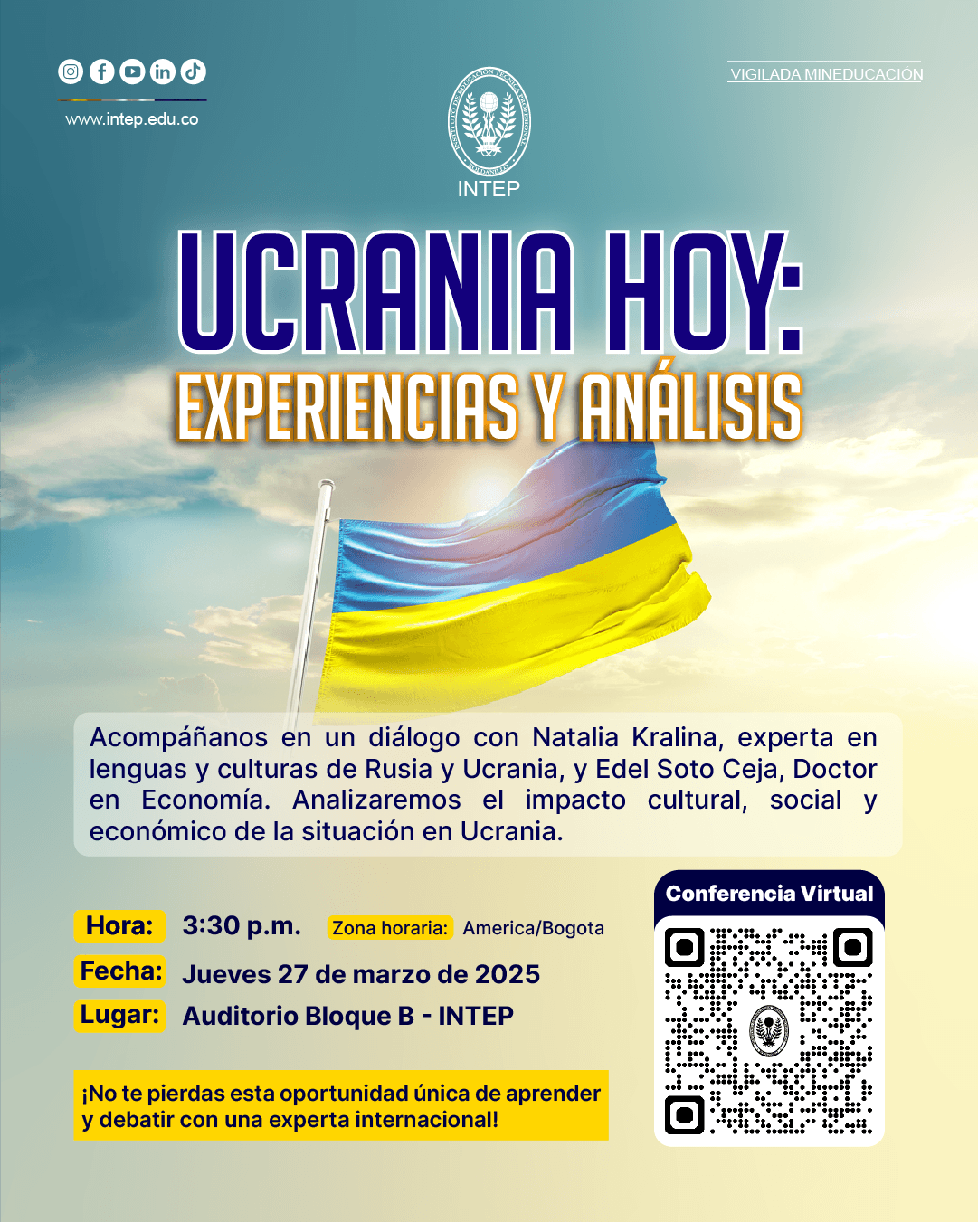 ¡Los invitamos al conversatorio: UCRANIA HOY! Experiencias y Análisis.