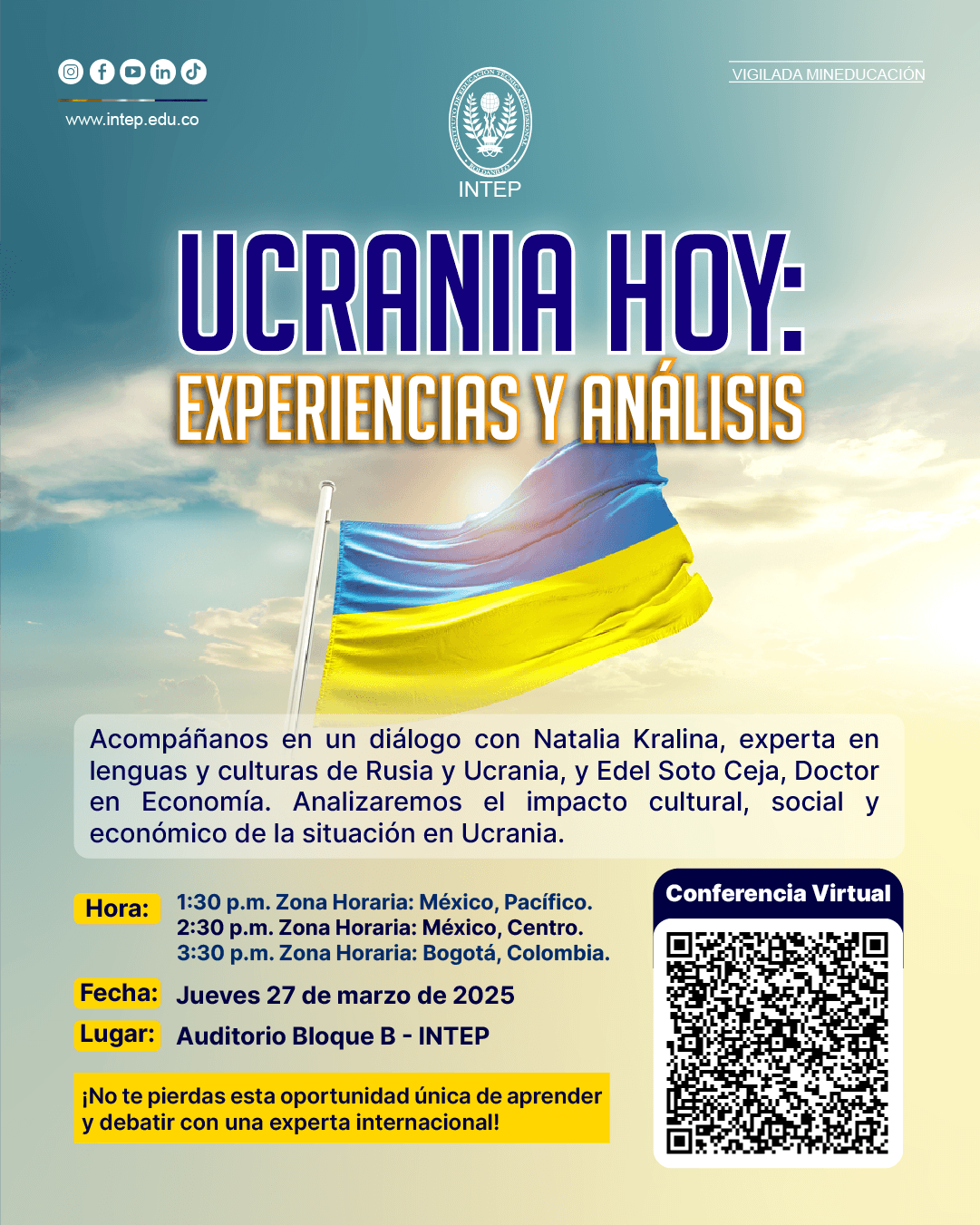 ¡Los invitamos al conversatorio: UCRANIA HOY! Experiencias y Análisis.