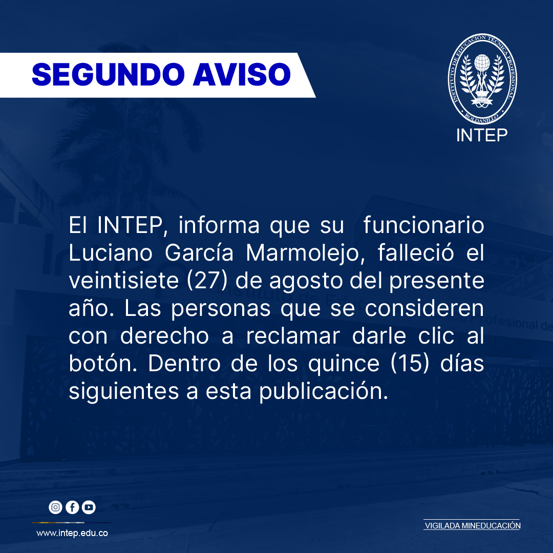 Edicto de trabajador fallecido para el pago de salario y prestaciones sociales adeudadas